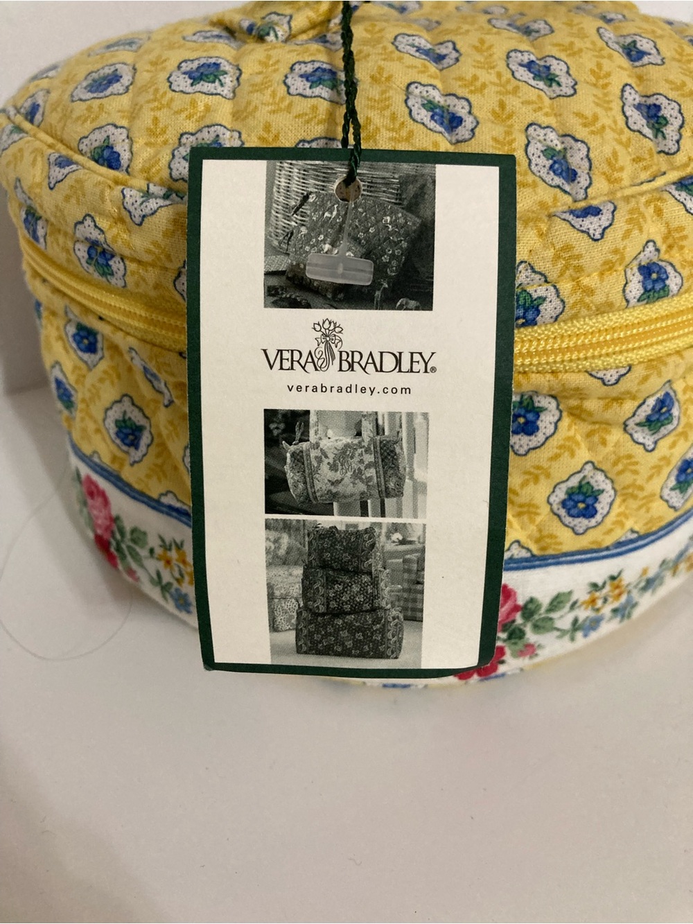 Vera Bradley Yellow Floral Quilted Travel Cosmetic Bag. Item# TSjc1 - Picture 6 of 8